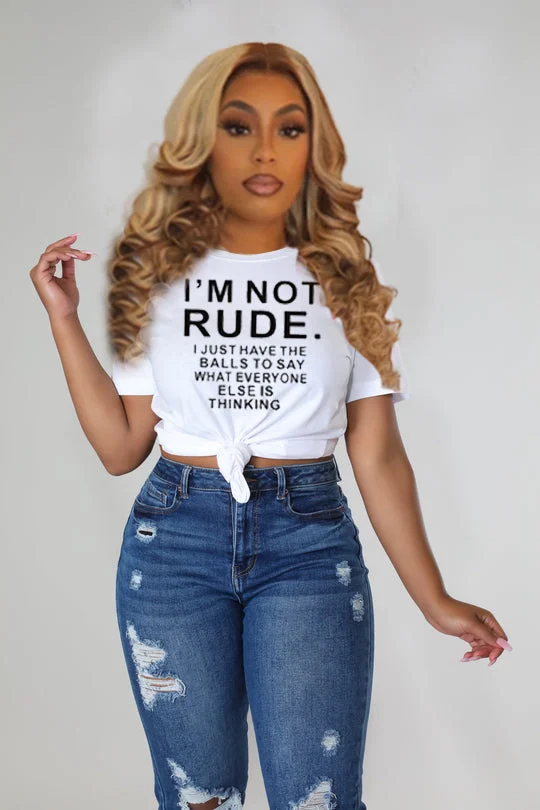 LORAGAL Black Girl Personality Letters Print T-Shirt