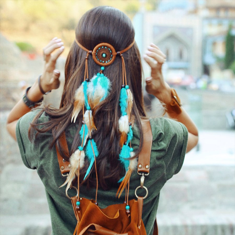 Retro Ethnic Feather Headband