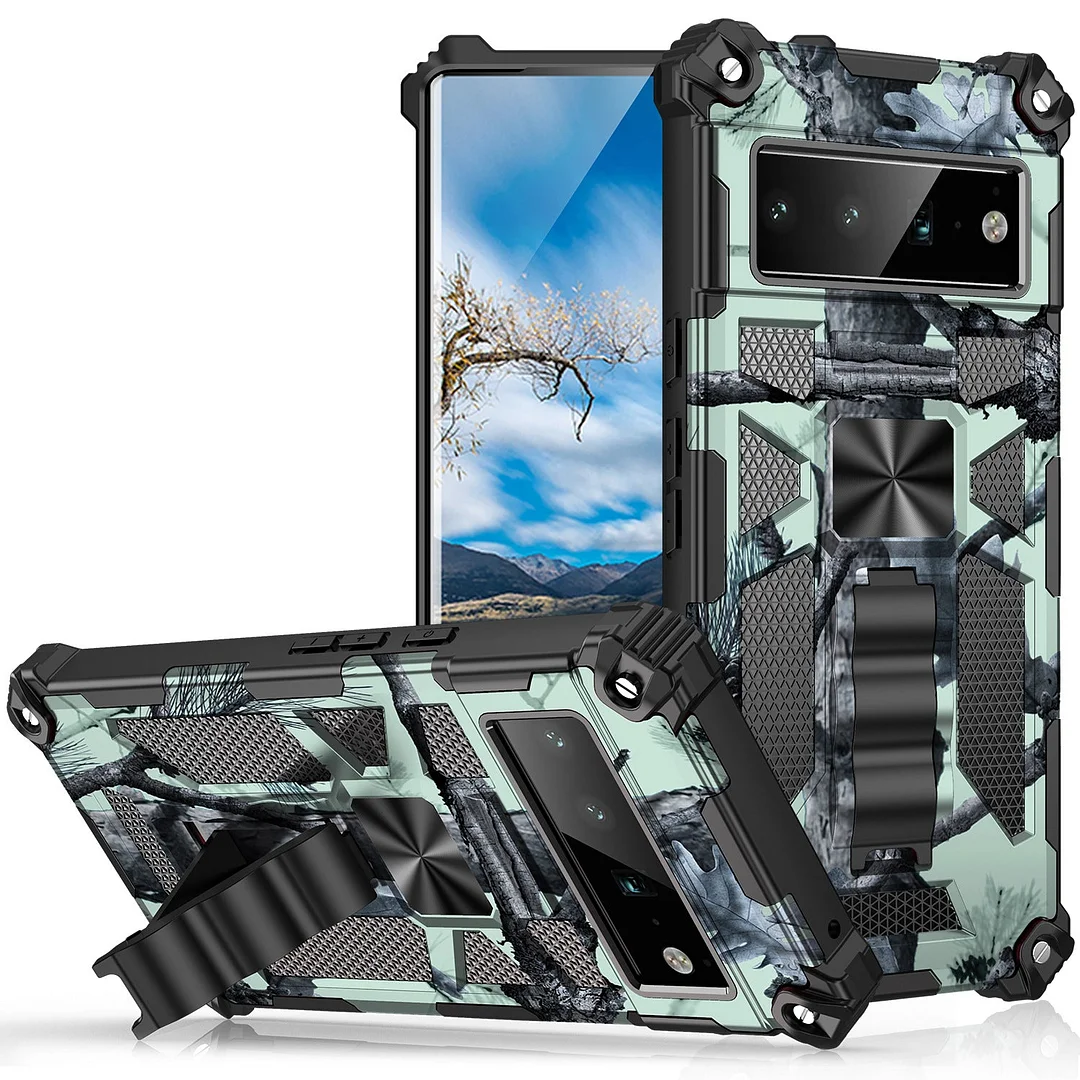 Camouflage New Luxury Armor Shockproof Case With Kickstand For Google Pixel 6/Pro