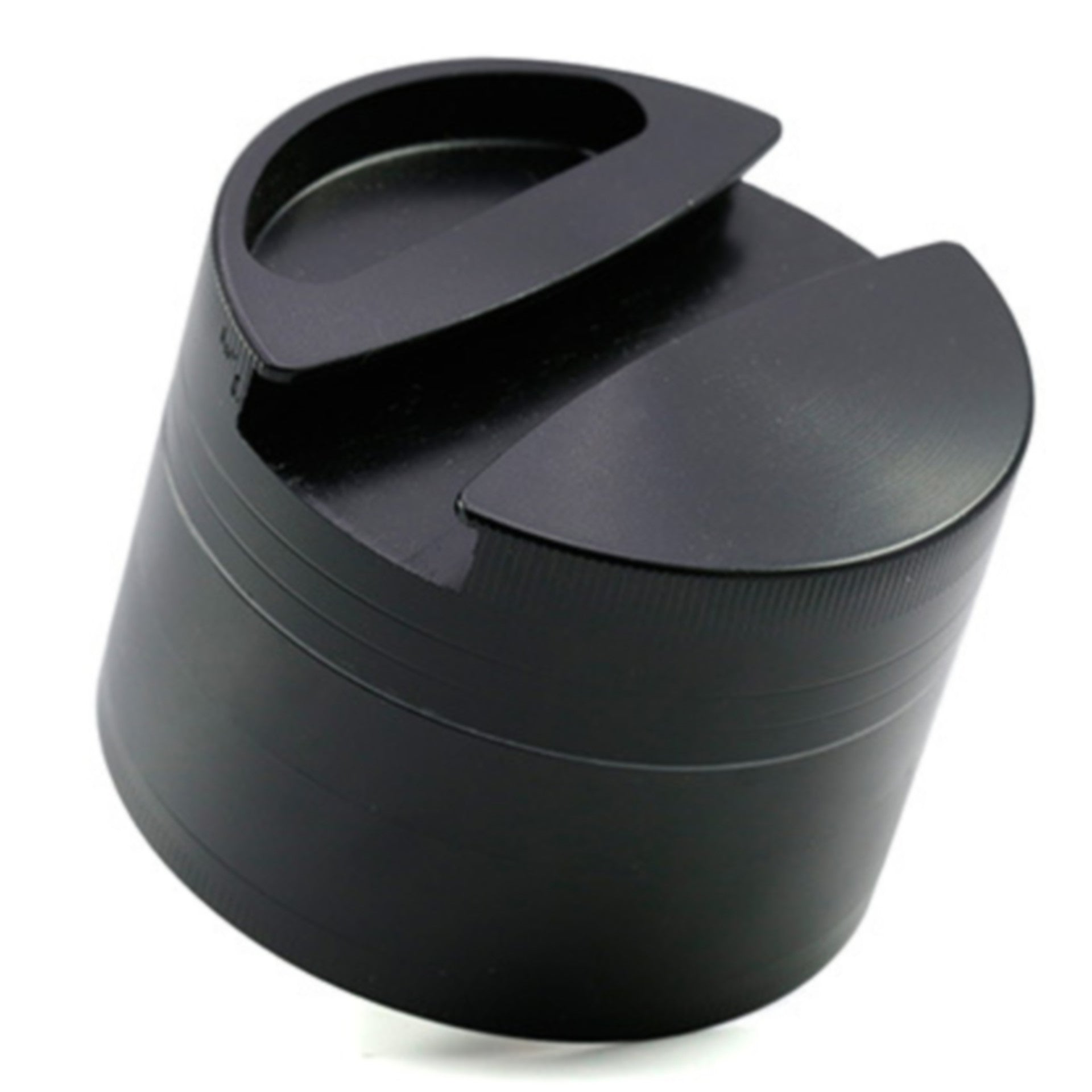 4 Parts One-sided Groove Zinc Alloy Herb Grinder With 75MM | Black Color