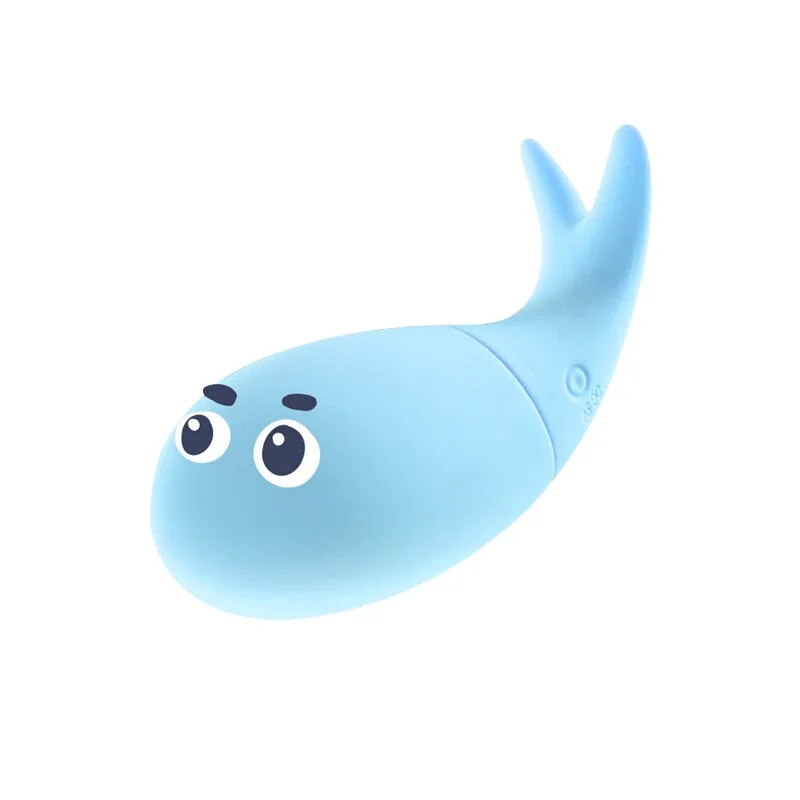 Baby Fish Invisible Mini Whale Vibrator Clitoris G-spot Stimulation USB Charging Vibrating Egg Blue - Rose Toy