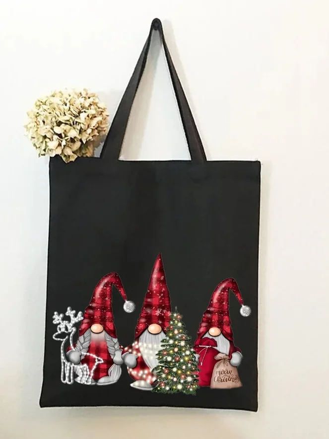 Santa Gnomes Print One-shoulder Bags