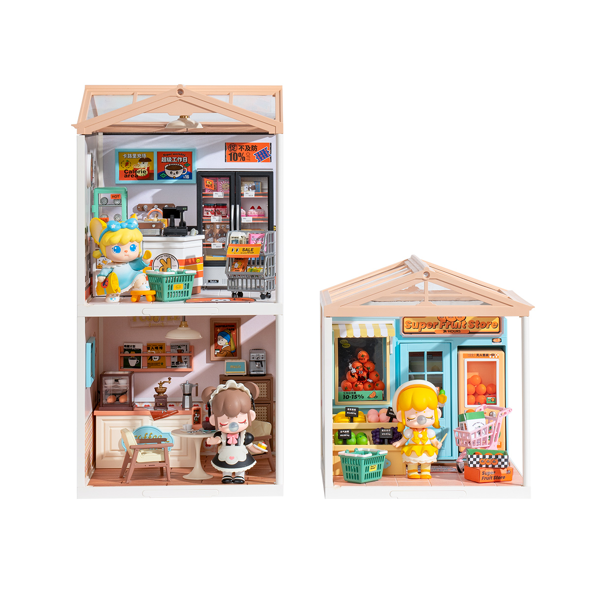 Rolife Super Store Series DIY Miniature House 3 Kits