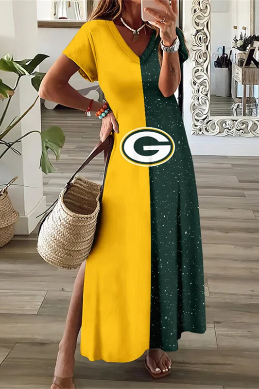 Green Bay Packers
V-Neck Sexy Side Slit Long Dress