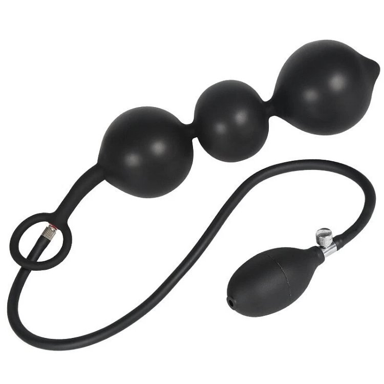 pornhint Pornhint 3 Balls Inflatable Anal Plug with Penis Ring Expandable Dildo Prostate Massager Toy