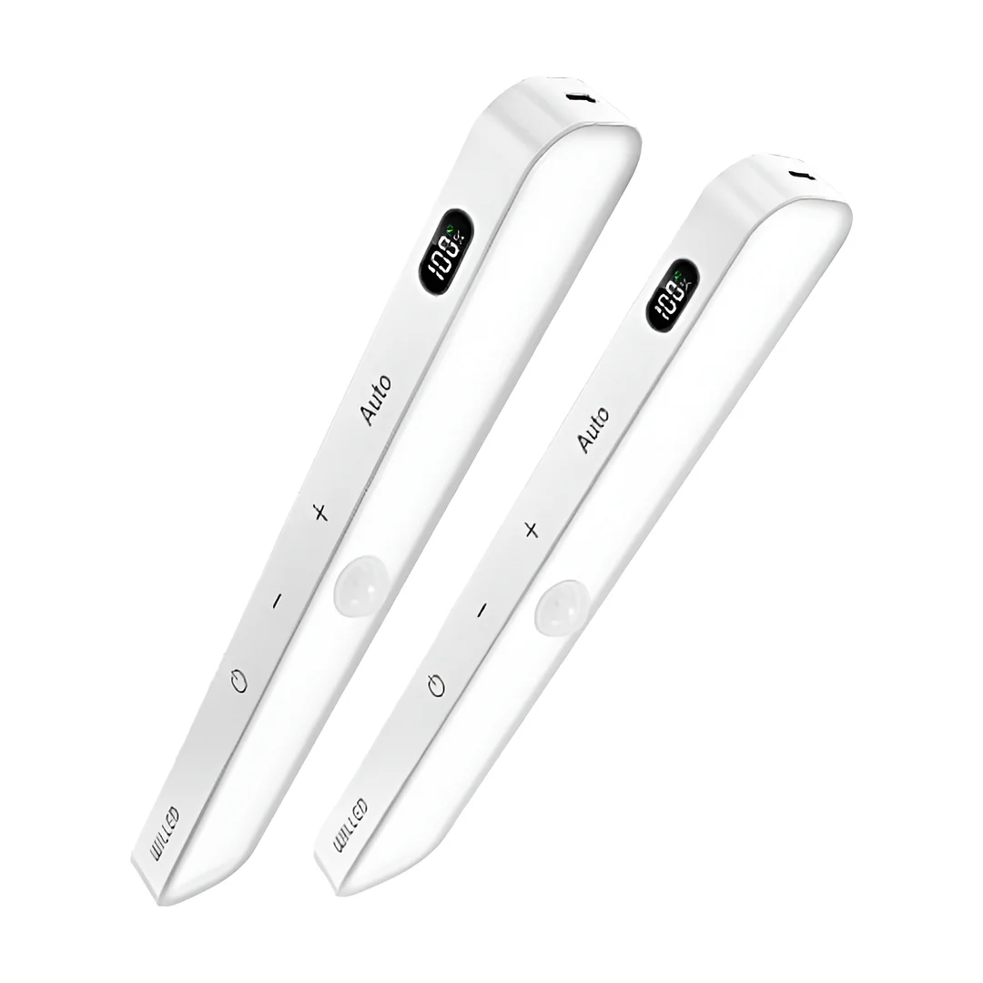 WILLED Motion Sensor Cabinet Light Battery Display 60 LED Touch Light Bar Wireless Rechargeable Battery Night Light