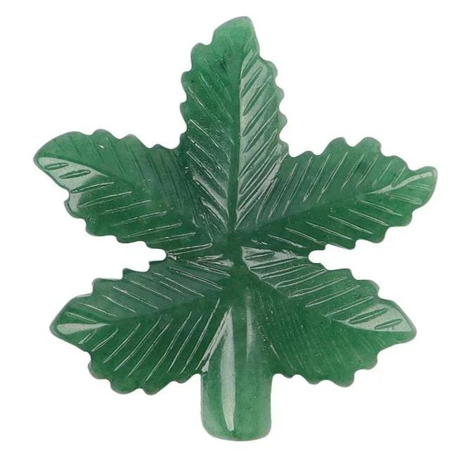 Green Aventurine Leaf Carvings Plants Bulk