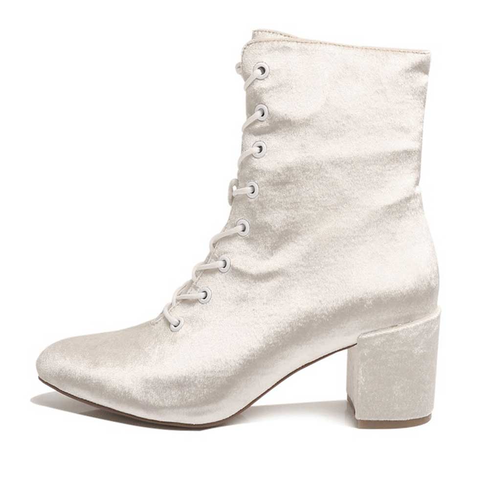 Velvet Lace Up Ankle Boots SZ 8 main image 0
