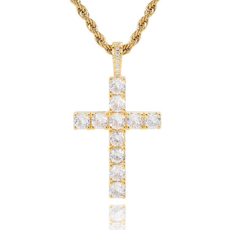 Micropaved Zirconia Cross Necklace