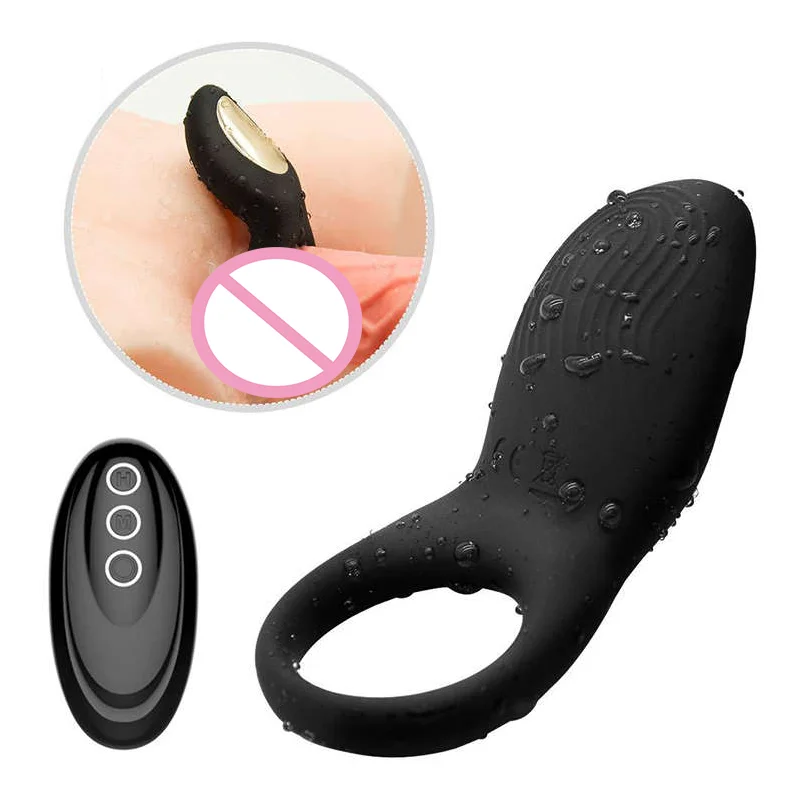 Lock Ring Vibration Wireless Remote Control Male Silicone Vibration Ring - Rose Toy