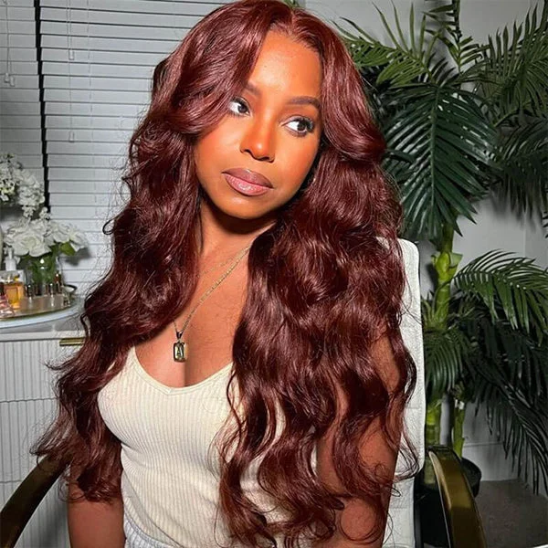 Body Wave Glueless 5×5 Pre-Cut Hd Lace And 13X4 Lace Wig #33 Reddish Brown Wig