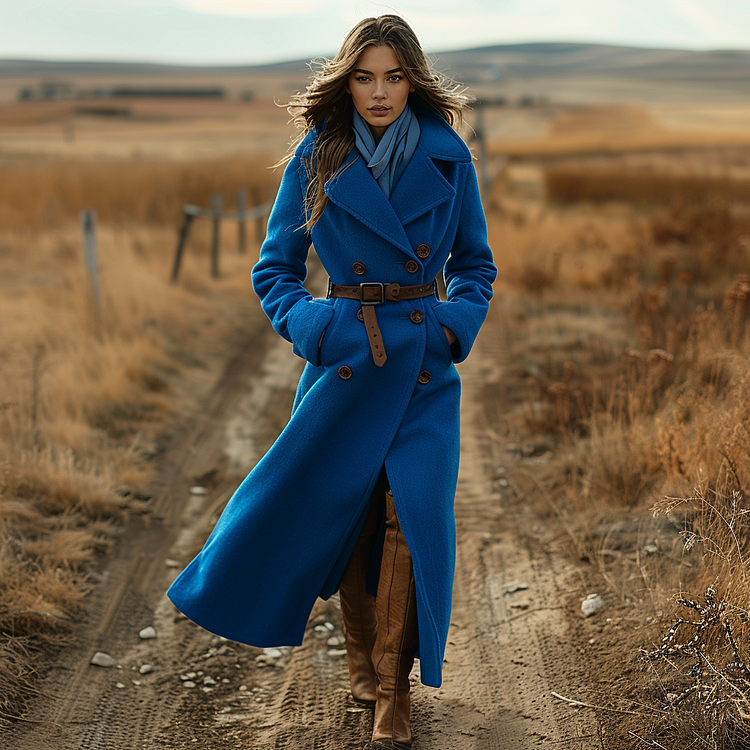 Retro Casual Long Woolen Coat