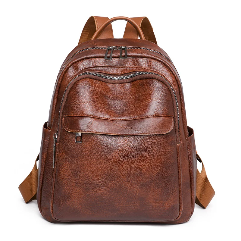 Soft Leather Ladies High-Capacity Fashion Backpack