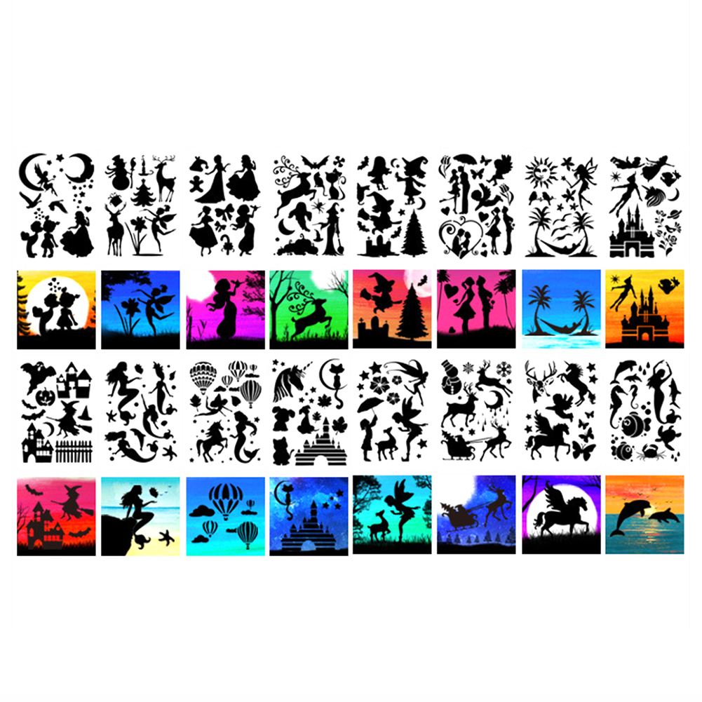 16 Sheets Plastic Art Painting Stencils Set Hollow Color Filling Template, 501 Original
16 Sheets Plastic Art Painting Stencils Set Hollow Color Filling Template, 501 Original