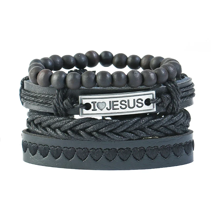 Jesus Christ Simple Woven Leather Bracelet - Devcarry