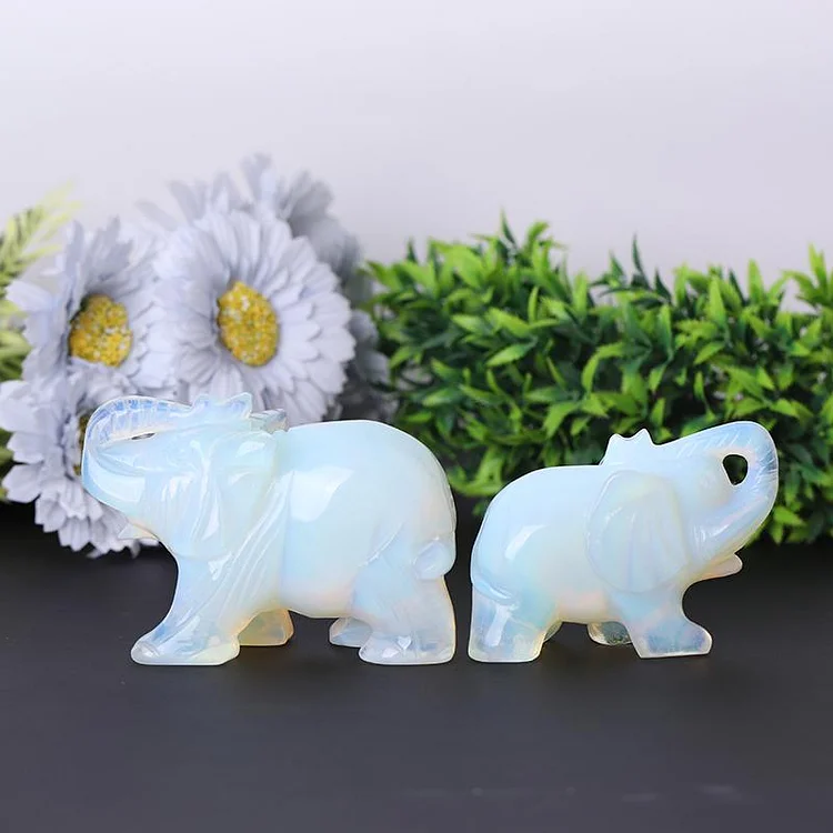 Opalite Elephant Crystal Carvings Animal Bulk