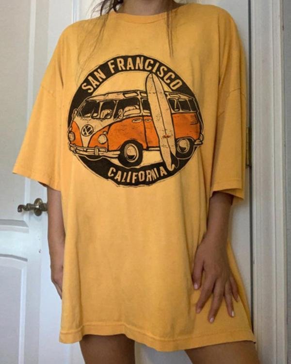 Round Neck Casual Basic Wild Top T-shirts