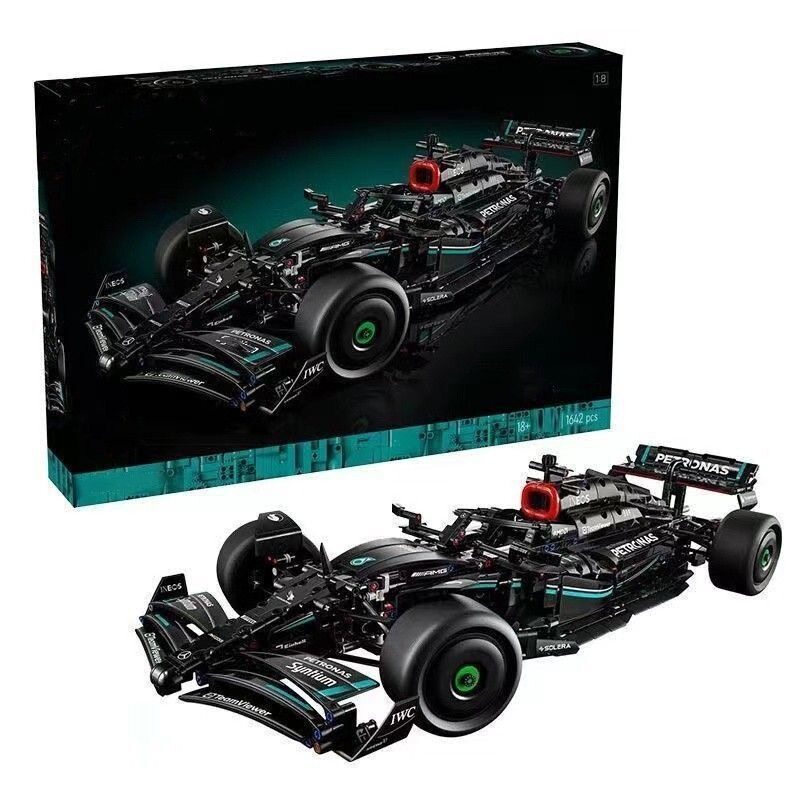 formula racing micro building blocks car completed display