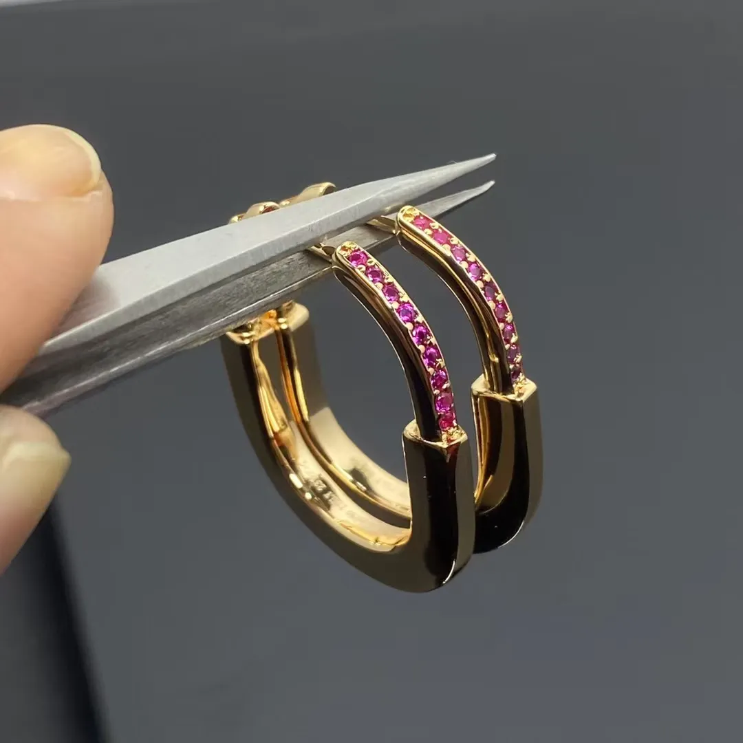 Tiffany Pink Diamond Lock Earrings