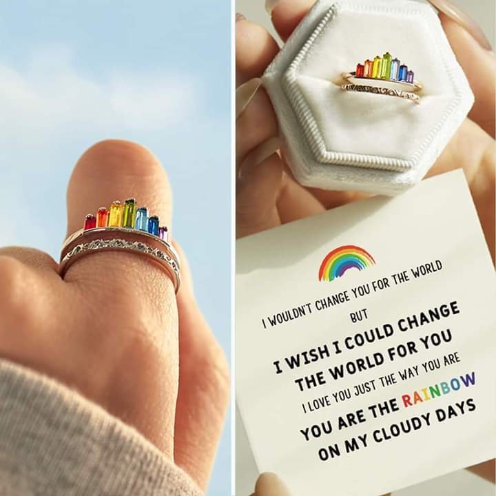 Besties Matching Rings – Rainbow Ring SP15885