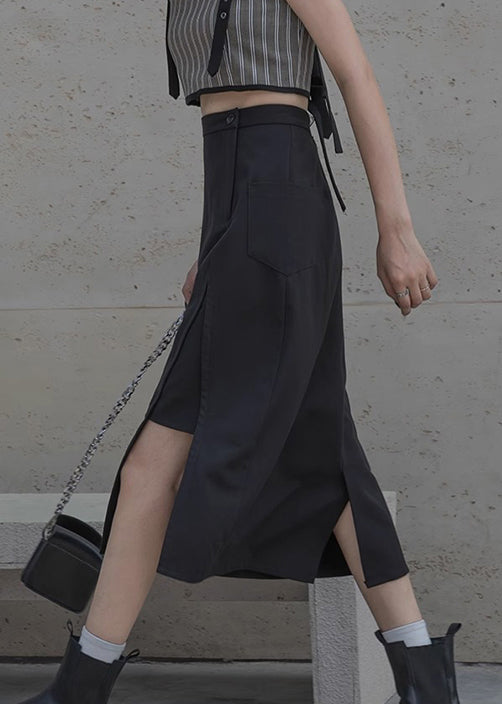 Side Zipped Cotton Skirt