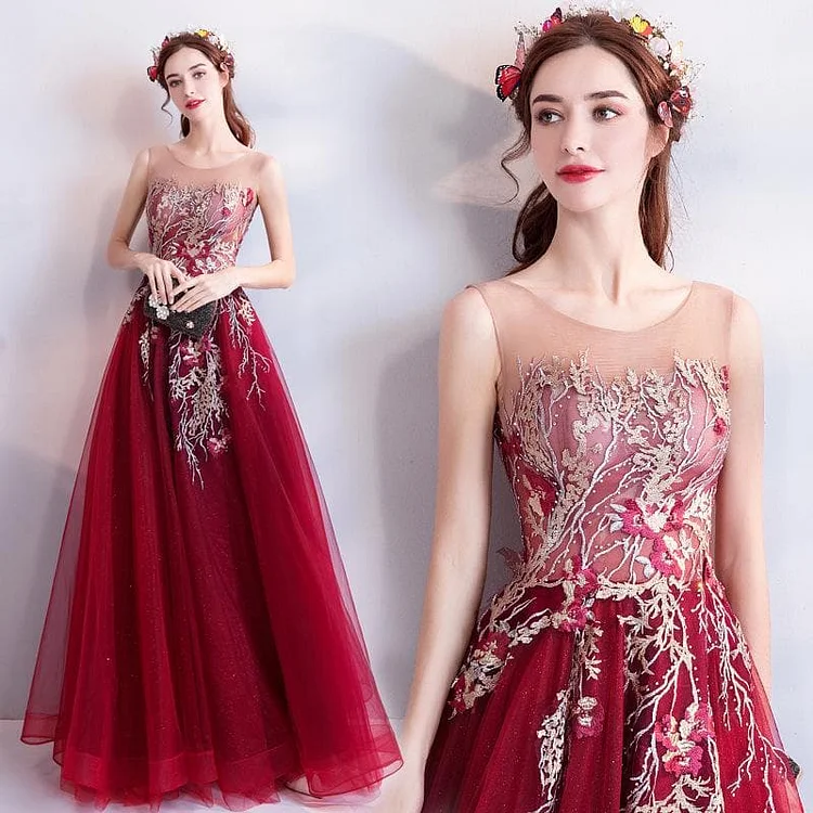 Elegant Ball Gown Lace Embroidery Dress SP14752