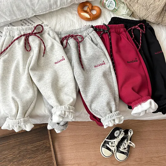 【12M-8Y】Boys Casual Fleece Keep Warm Pants