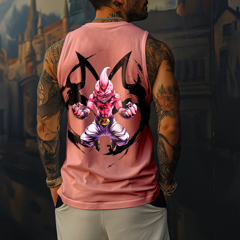 FROMSPARCOO Oversize Dragon Ball Majin Buu Print Tank Top