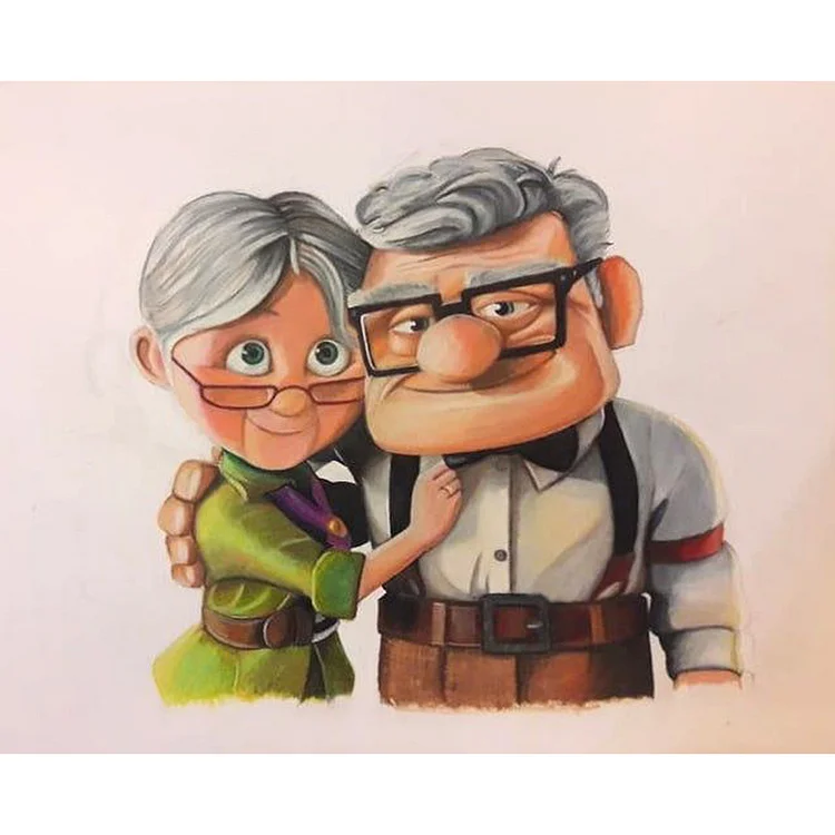 Old Couple 11CT Stamped Cross Stitch 50*40CM