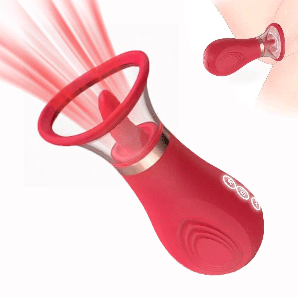 Sibyl - Rose Toy Pro 3 In 1 Sucking Licking Tickling Stimulator with Tongue By Rose Toy