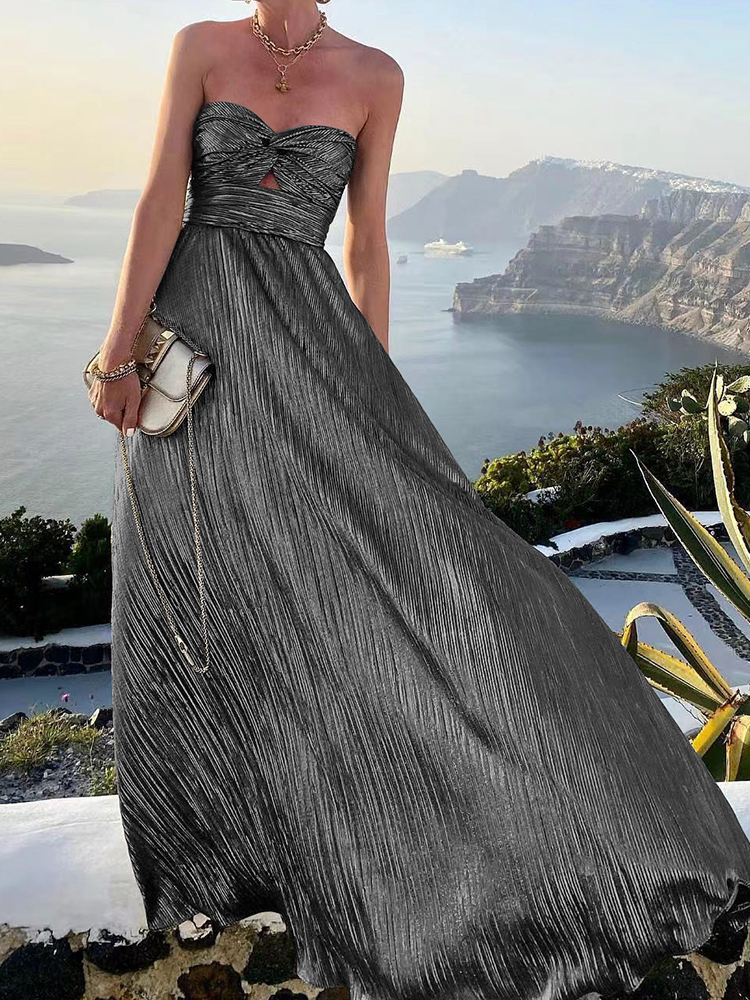 Sexy Cutout Long Boho Elegant Fashion Sleeveless A-Line Evening Dress