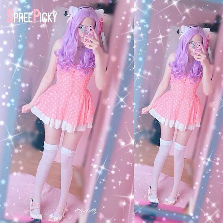 Pink Doll Polka Dot Dress SP179094