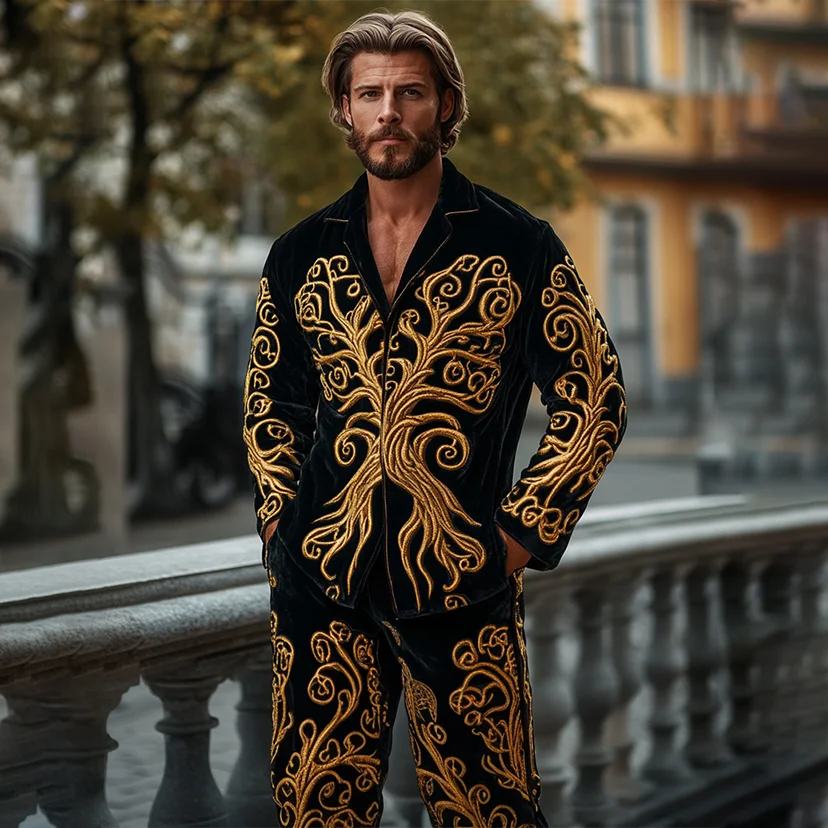 Men's Lux Velvet Pajamas Set-inspireuse