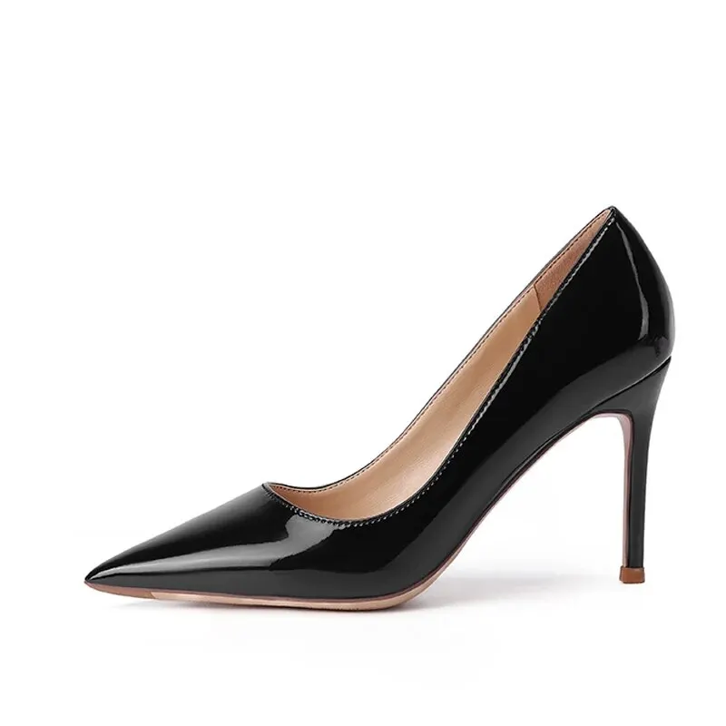 VCshoes Nude 10cm Thin High Heels Shoes Pointed Toe Office Women Pumps