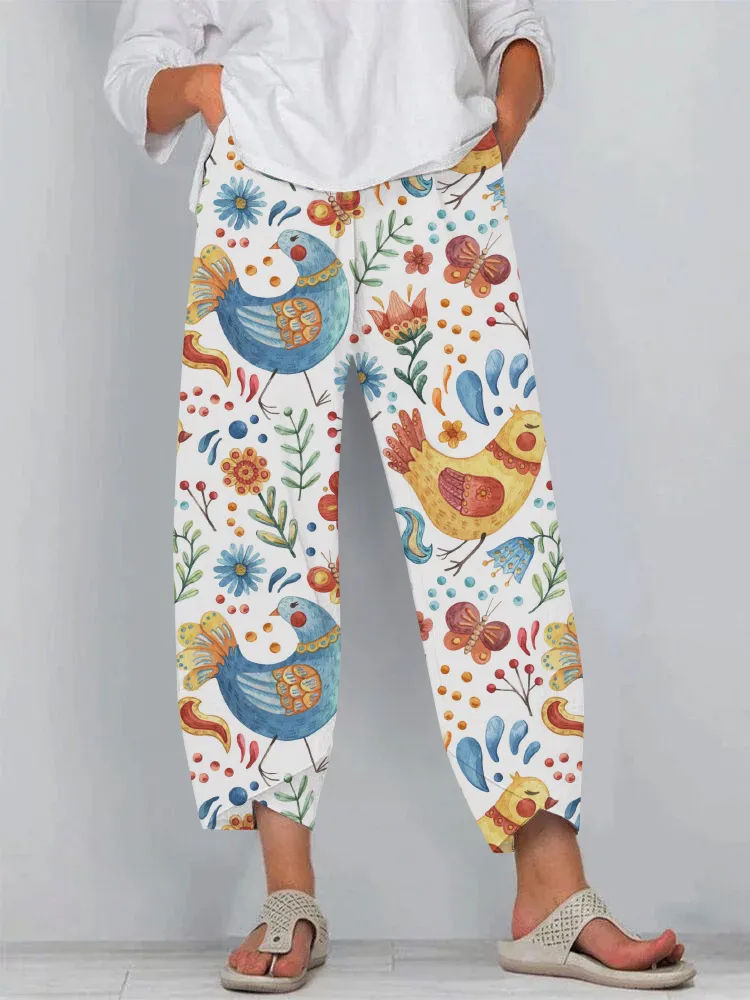 Floral Art Pants-1