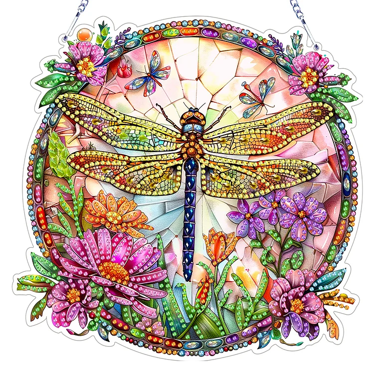 Double Sided Special Shaped Dragonfly Hanging Diamond Art Kits Bedroom Decor