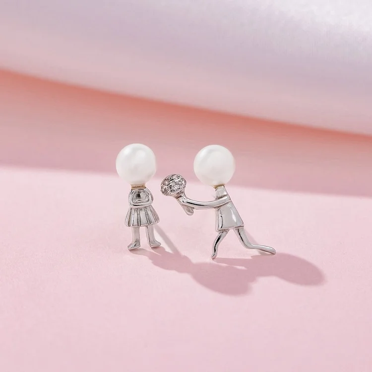 ‘Marry Me’ Pearl & Silver Earrings