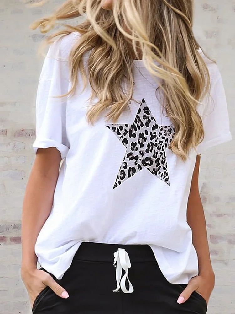 Bestdealfriday Casual Plus Size Printed Short Sleeve Tee Shirts Tops