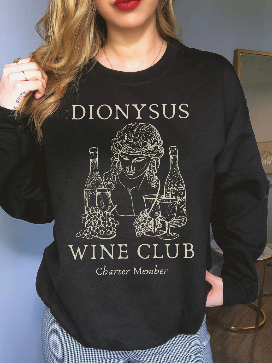 Dionysus Sweatshirt Dark Academia Clothing Black-L