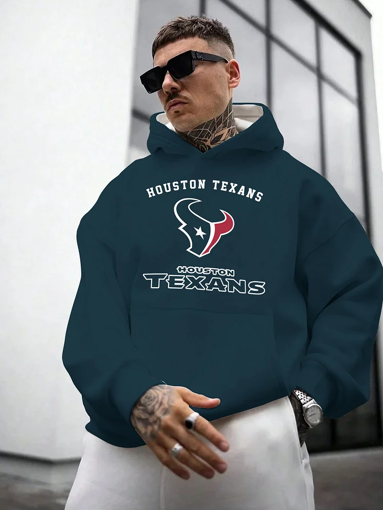 Houston Texans  Printed Hooded Pocket Pullover Hoodie