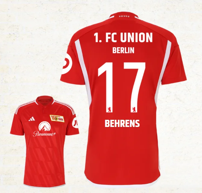 FC Union Berlin Kevin Behrens 17 Home Shirt Kit 2023-2024