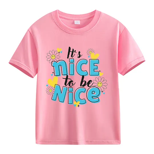 【2Y-13Y】It's Nice To Be Nice Daisy Graphic T-Shirt For Kids