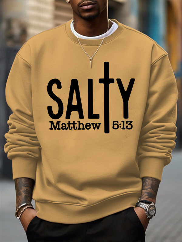 Men's Salty Matthew 5:13 Art Print Casual Sweatshirt