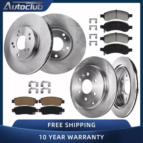 Dronehint Front & Rear Brake Rotors + Ceramic Brake Pads for Chevy Traverse Buick Enclave (For: GMC) Parts
