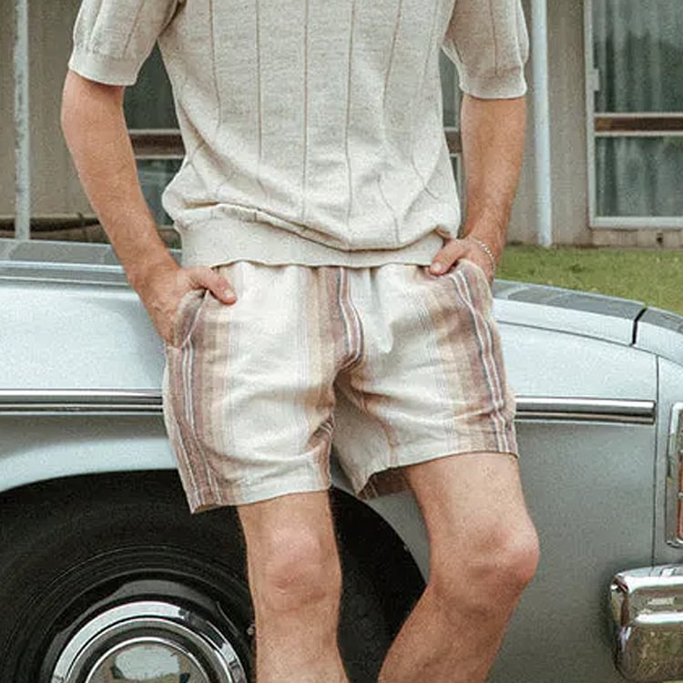 Summer Retro Surf Stripe Shorts