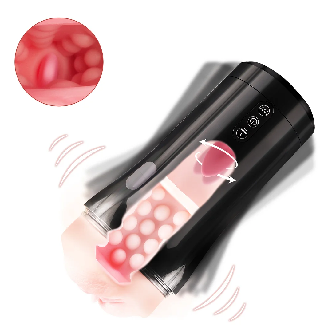 Tongue Licking Vibration Aircraft Cup Men's Masturbation - Rose Toy