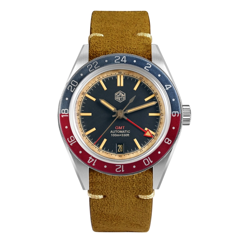 San Martin 39.5mm Intentionally Distressed Men's Vintage Style Watch SN0116G-V6 San Martin Watch san martin watchSan Martin Watch