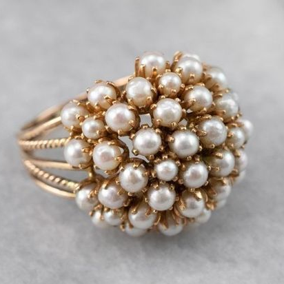 Ring with Inlaid Pearls main image 0