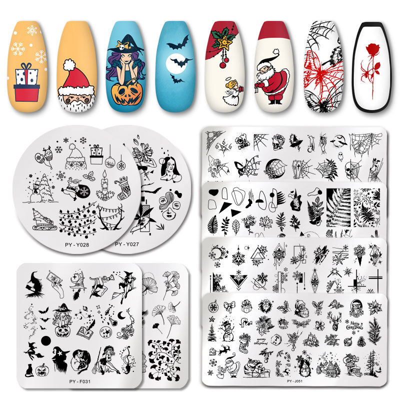 PICT You Nail Stamping Plates Flower Pattern Nail Art Plate Stencil  Stainless