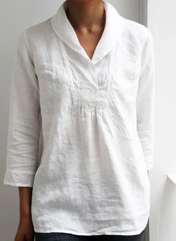 Button Down Blouses Shift Cotton-Blend Shirts & Tops